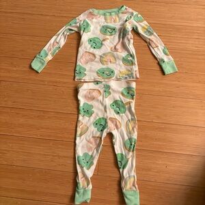 The Honest Company Kids Pajama Set - Green and Cream